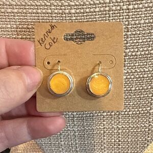 Kenneth Cole Vibrant Yellow and Silver Earrings